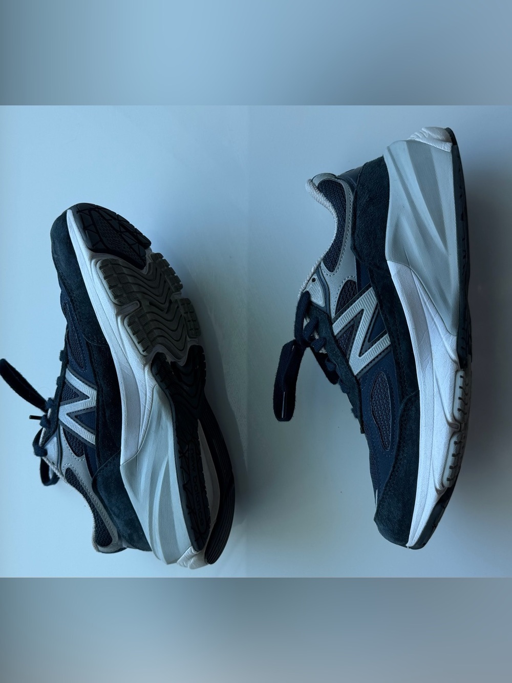 WORN ONCE New Balance 990 Navy Running Shoes - Picture 4 of 7